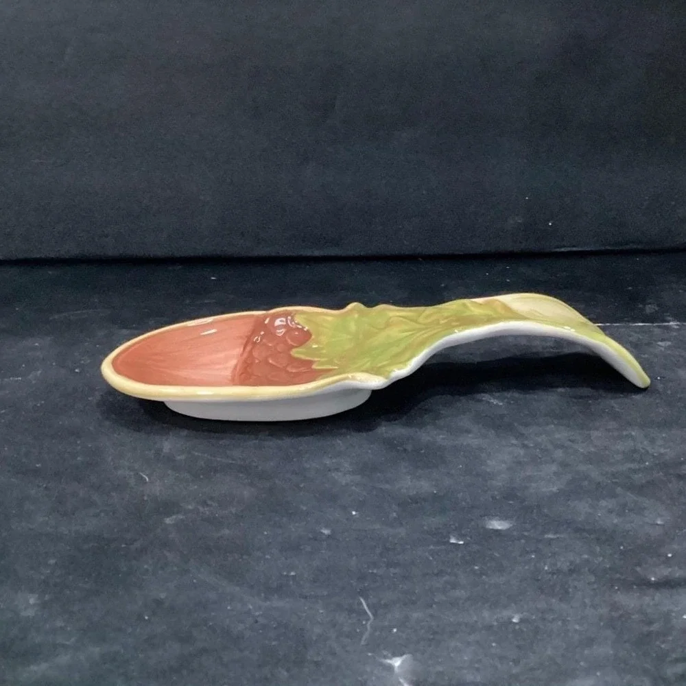 Cracker Barrel Harvest Spoon Rest, Autumn Ceramic Holder, Seasonal Tableware